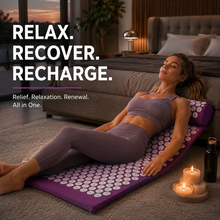 Accupressure Body Mat Massage Relieve Back & Neck Pain Relax Muscles Stress +Bag
