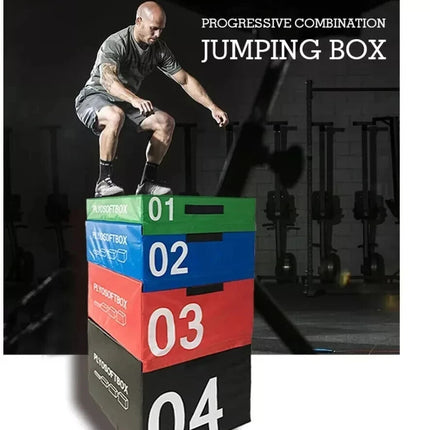 Soft Foam Plyometric Jump Box Set Stackable Gym Fitness Exercise Plyo Boxes