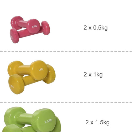 6KG Neoprene Hex Dumbbell Hand Weight Sets with Carry Case Anti-roll Anti-Slip
