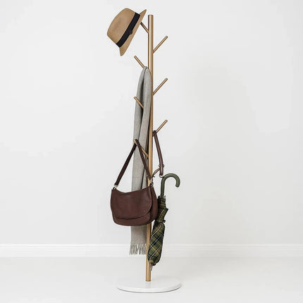 Metal Coat Stand Rack 8 Hooks Clothes Jacket Umbrella Hanger Organizer Hallway