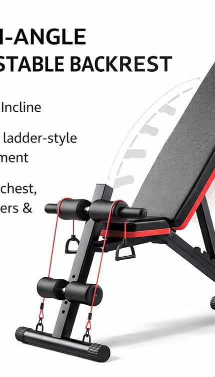 Adjustable Incline Weight Bench Foldable Strength Training Full Body Workout Gym