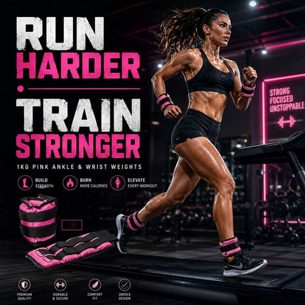 1.5kg Pink Ankle & Wrist Weights Set – 2 Pack