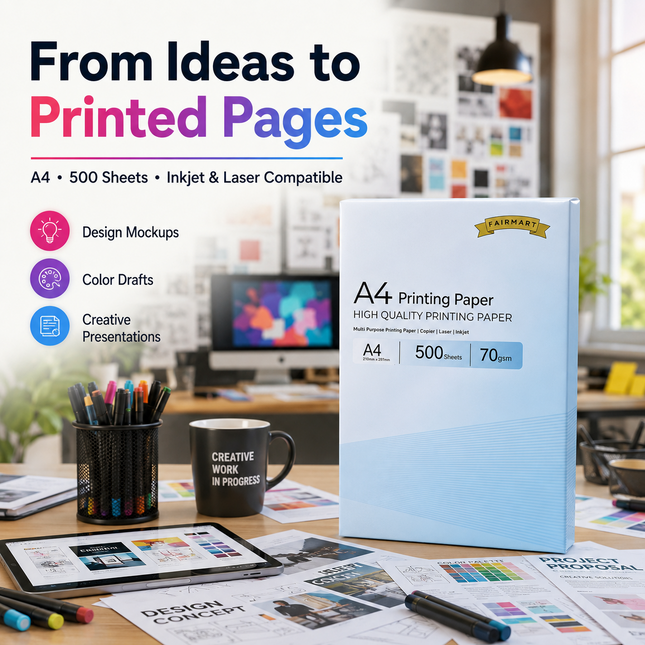 A4 Printer Paper 70gsm 80gsm Home Office Inkjet Laser Printer Copiers Reams