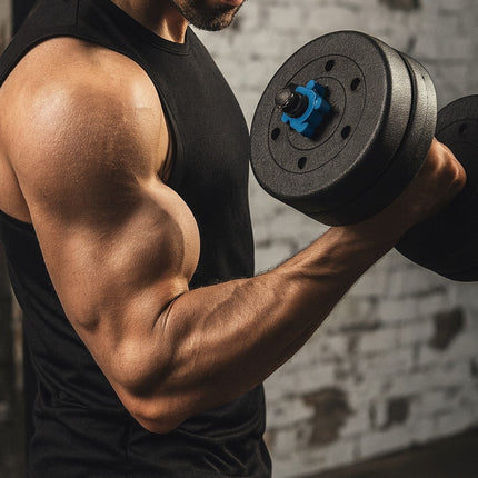 Adjustable Dumbbell & Barbell Set-Blue