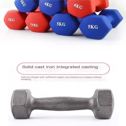 2x 6KG Neoprene Dumbbells Iron Weights Pink Hand Workout Fitness Gym