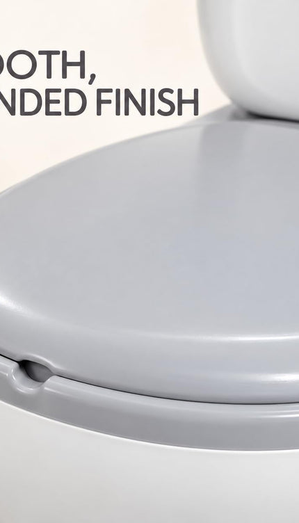 Toddler Potty Training Kids Toilet Flush Sound Music Soft PVC Seat Non-Slip Grey