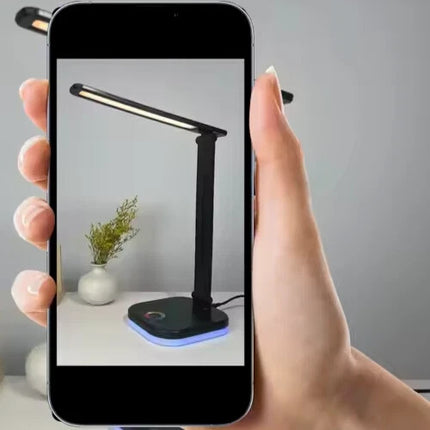 LED Table Lamp with 5 Modes, Eye-Caring Desk Light & Wireless Charging for Study
