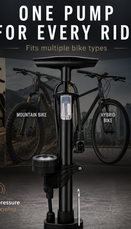Bike Pump Bicycle Floor Air Pump With Gauge Presta & Schrader tire 160Psi Balls