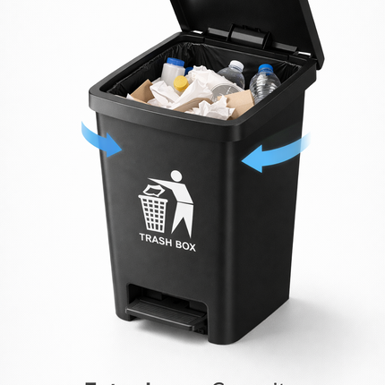 Recycling Pedal Bin Kitchen Waste Trash Can Home Office Rubbish 50/80L