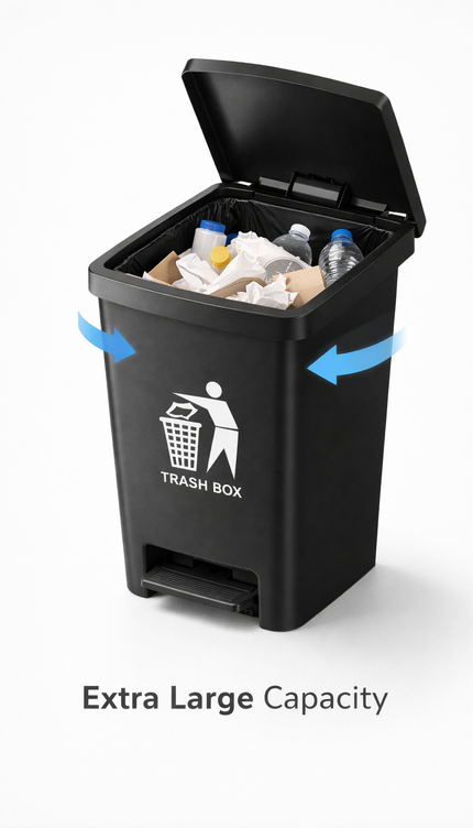 Recycling Pedal Bin Kitchen Waste Trash Can Home Office Rubbish 50/80L