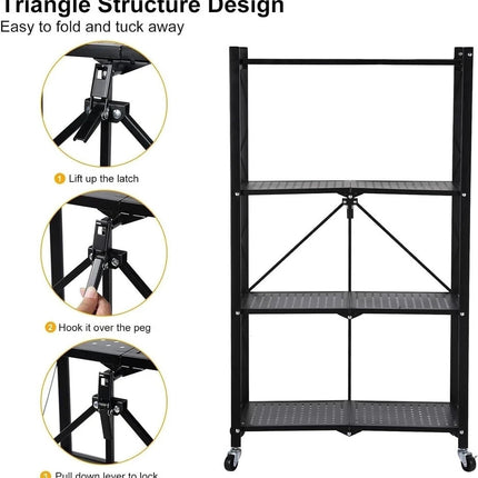 Folding Shelf Storage Portable Rack Shelves Garage Kitchen Warehouse Pantry Shed