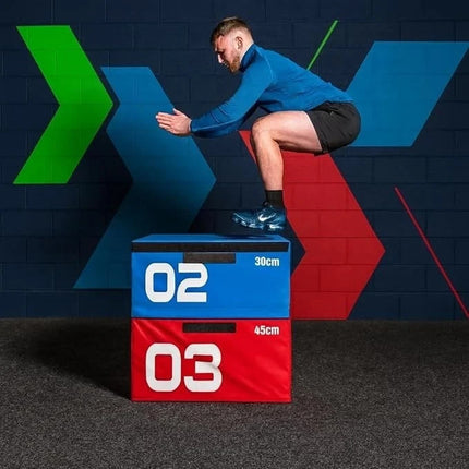 Soft Foam Plyometric Jump Box Set Of 3 Stackable Gym Fitness Exercise Plyo Boxes