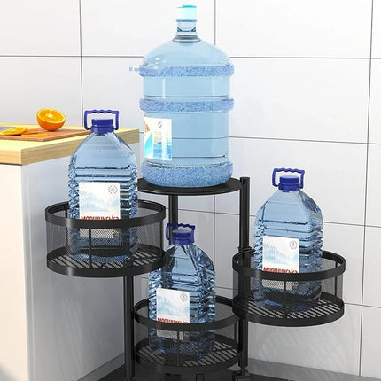 6 Tier Storage Rack Kitchen Rotating Vegetable Serving Trolley Cart Bath Shelf