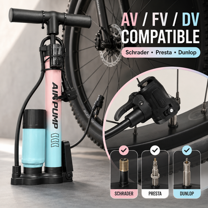 Bike Pump Bicycle Floor Air Pump With Gauge Presta & Schrader tire 120Psi Ball