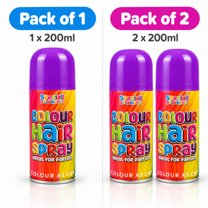 Hair Colour Spray 200ml Temporary Wash Out Halloween Fancy Dress Party 6 Colours