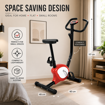 Exercise Bike With Adjustable Seat Cardio Exercise Gym Upright Spinning Bicycle