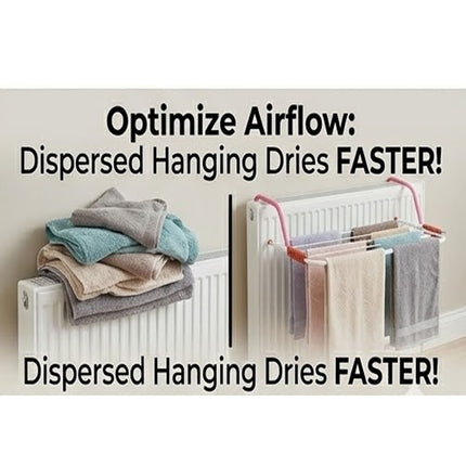 Radiator Laundry Airer Dryer Rack 5 Bar Folding Clothes Towel Washing Rack 3M
