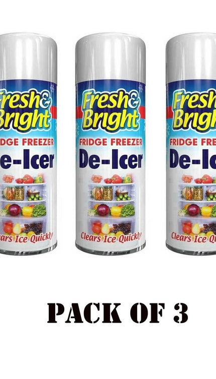 3 x Fridge Freezer De Icer Spray Defrost Quickly Anti Bacterial Ice Deicer 200ml