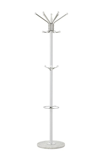 White Marble Coat Stand Rack Garment Clothes Umbrella Hallway Standing Hanger