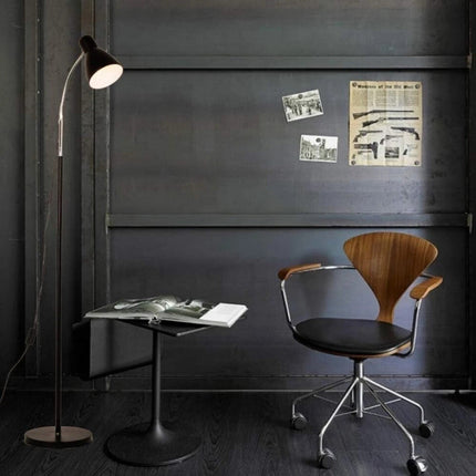 Adjustable Floor Lamp With Metal Standing Neck Heavy Metal Base Reading Light