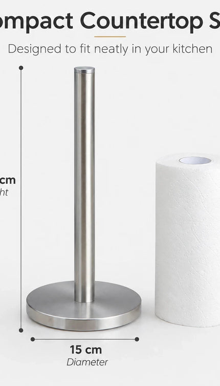 Tissue Roll Holder Free Standing Countertop Paper Stand Stainless Steel Holder