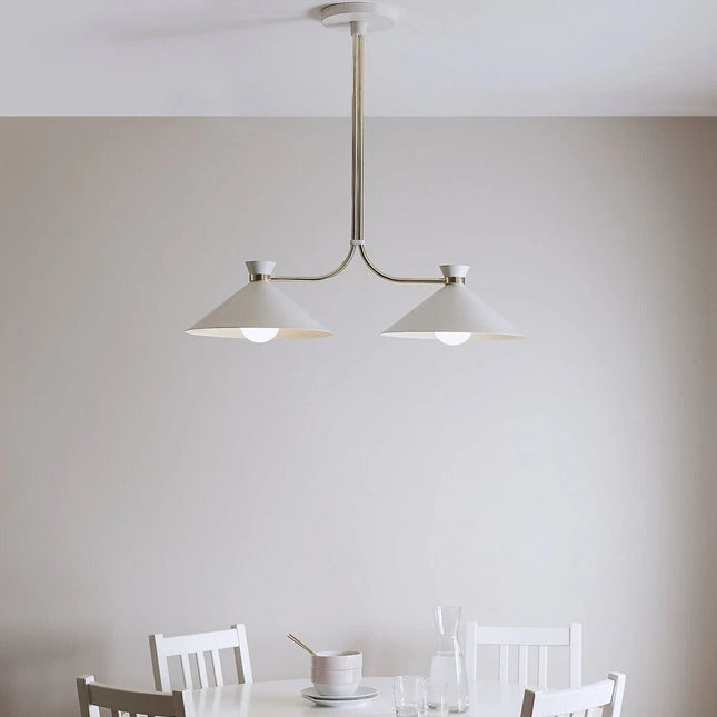GoodHome Pendant Light Compatible with E27 Bulb 2 Lamps 350mm IP20 Light Shade