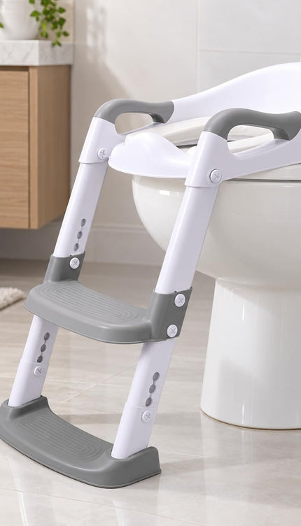 Toddler Potty Training Toilet Seat Step Ladder Adjustable Non Slip Cushioned