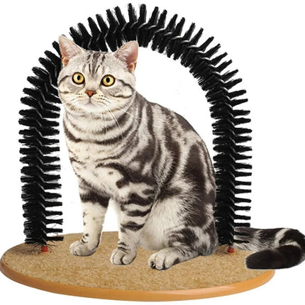 Cat Self Grooming Arch Kitten Massager Bristle Brush Scratcher Play Catnip