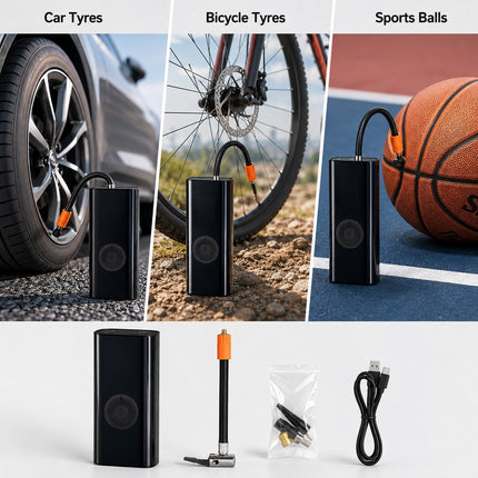 Car Tyre Inflator 150PSI Cordless Air Compressor Digital Pump 3000mAh Battery