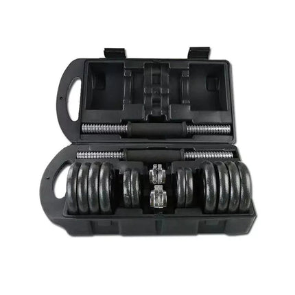 50KG Adjustable Cast Iron Dumbbell Barbell Set Weights Kit for Home Gym Workout