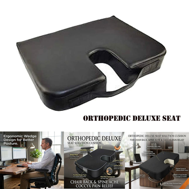 ORTHOPEDIC DELUXE SEAT CHAIR BACK SPINE ACHE COCCYX PAIN RELIEF SOLUTION CUSHION