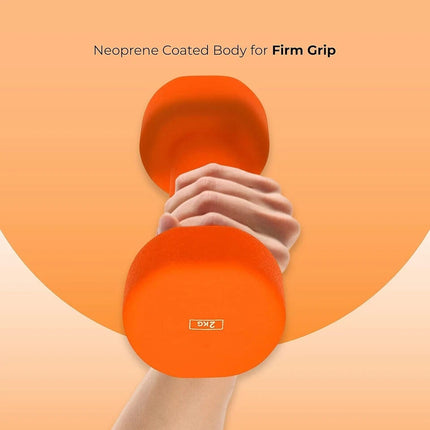 2kg Orange Neoprene Dumbbells Pair