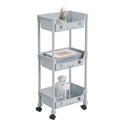 3/4 Tier Storage Trolley Cart on Wheels 4 Tier Kitchen Bathroom Laundry Rolling