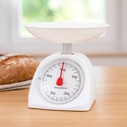 Kitchen Weight Scale 5KG White Round Mechanical Cooking Food Measuring Scale