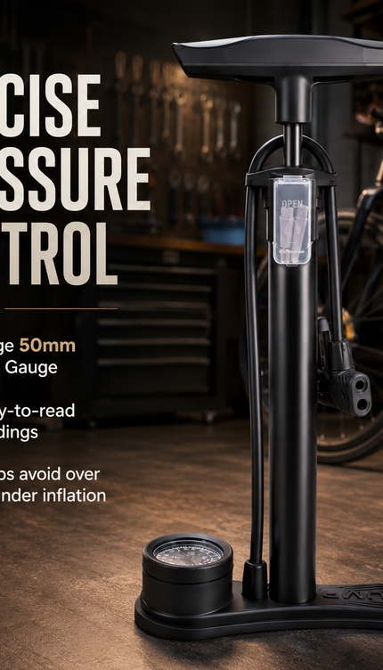 Bike Pump Bicycle Floor Air Pump With Gauge Presta & Schrader tire 160Psi MTB