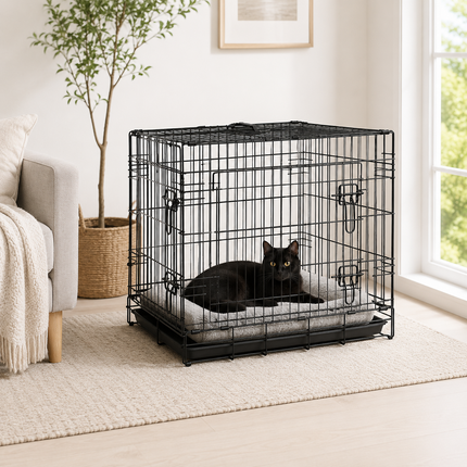 Pet Cage 24 Inch Dog Crate Portable Puppy Training Kennel Tray