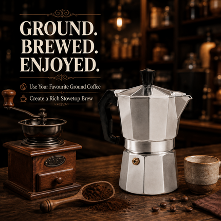 Moka Pot 300ml Stovetop Aluminium Italian Espresso Ground Coffee Latte Maker