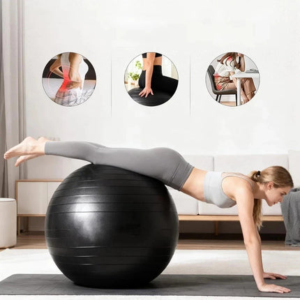 Fitness Exercise Ball Black Anti Burst Yoga Swiss Pregnancy Ball With Pump 65cm