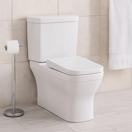 UF Soft Close 18in Universal Bathroom Toilet Seat White WC Seat with Fittings