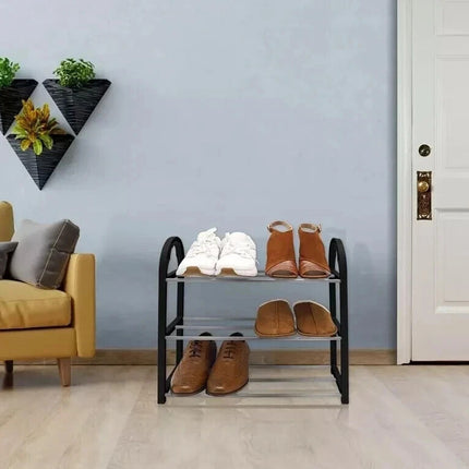 3-Tier Black Shoe Rack Stand
