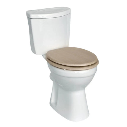 Universal Toilet Seat With Fitting Light Oak Design MDF Bathroom WC Seat 18"