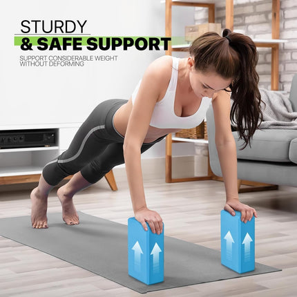Yoga Gym Blocks Brick Foam Pair Exercise Training Pilates Meditation Anti Slip