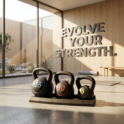 Kettlebell Weight Set 3pcs Weight Lifting Exercise 30LB Home Gym Fitness Workout