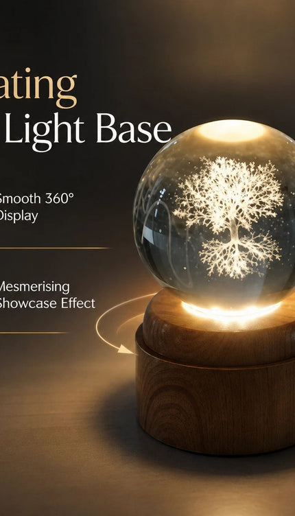 6cm Tree of Life Crystal Ball Light with Rotating Base
