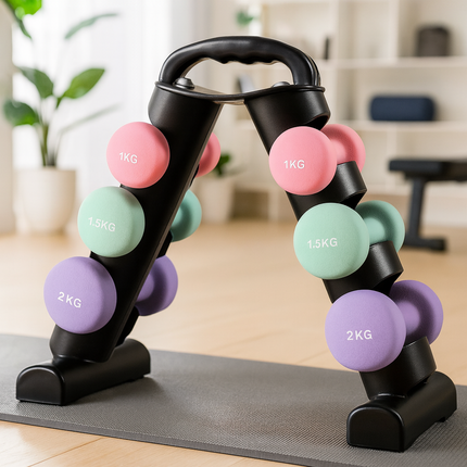 9kg Neoprene Hex Dumbbell