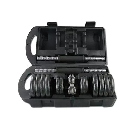 50KG Adjustable Cast Iron Dumbbell Barbell Set Home Gym Weight Training Kit