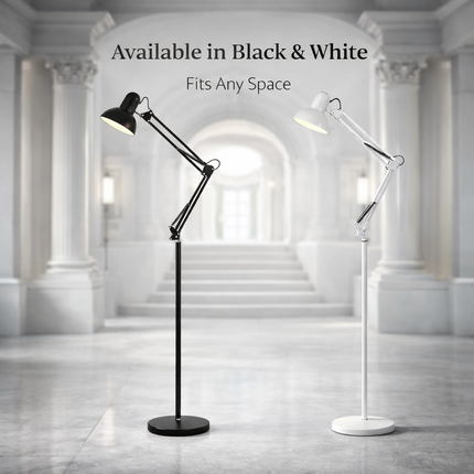 Modern Metal Floor Lamp Flexible Swing Arms for Reading Adjustable Swing Light