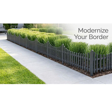 Garden Edging Fence 10PCS Wood Effect Lawn Border