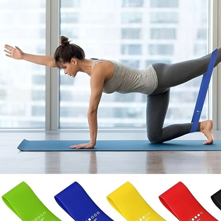 Resistance Bands Set Latex Fitness Elastic Yoga Strength Training for Home + Bag