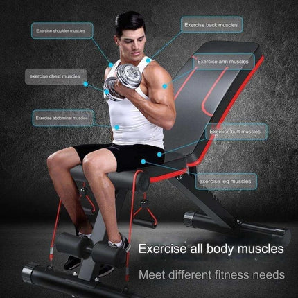 Weight Bench Adjustable Incline Foldable Strength Training Full Body Workout Gym